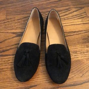 NWOT- jcrew suede smoking loafer with tassel 8.5